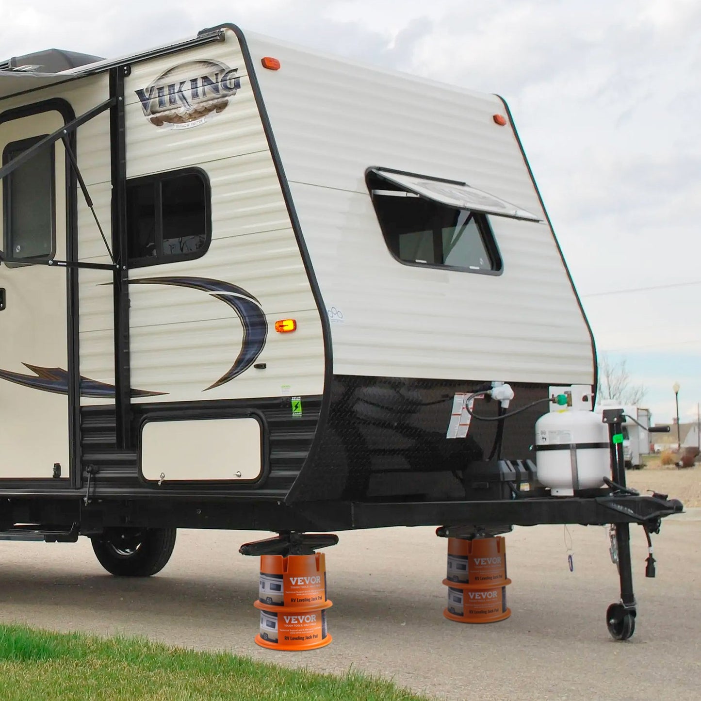 Stützblock für Wohnwagenanhänger, Tragkraft 2000 lbs pro Block, hochwertige Stabilisierungsblöcke aus Polypropylen für Wohnwagen und Wohnmobile, geeignet für alle Stützfüße, Stützen, Stützbeine und Sattelkupplungen, 2er-Pack