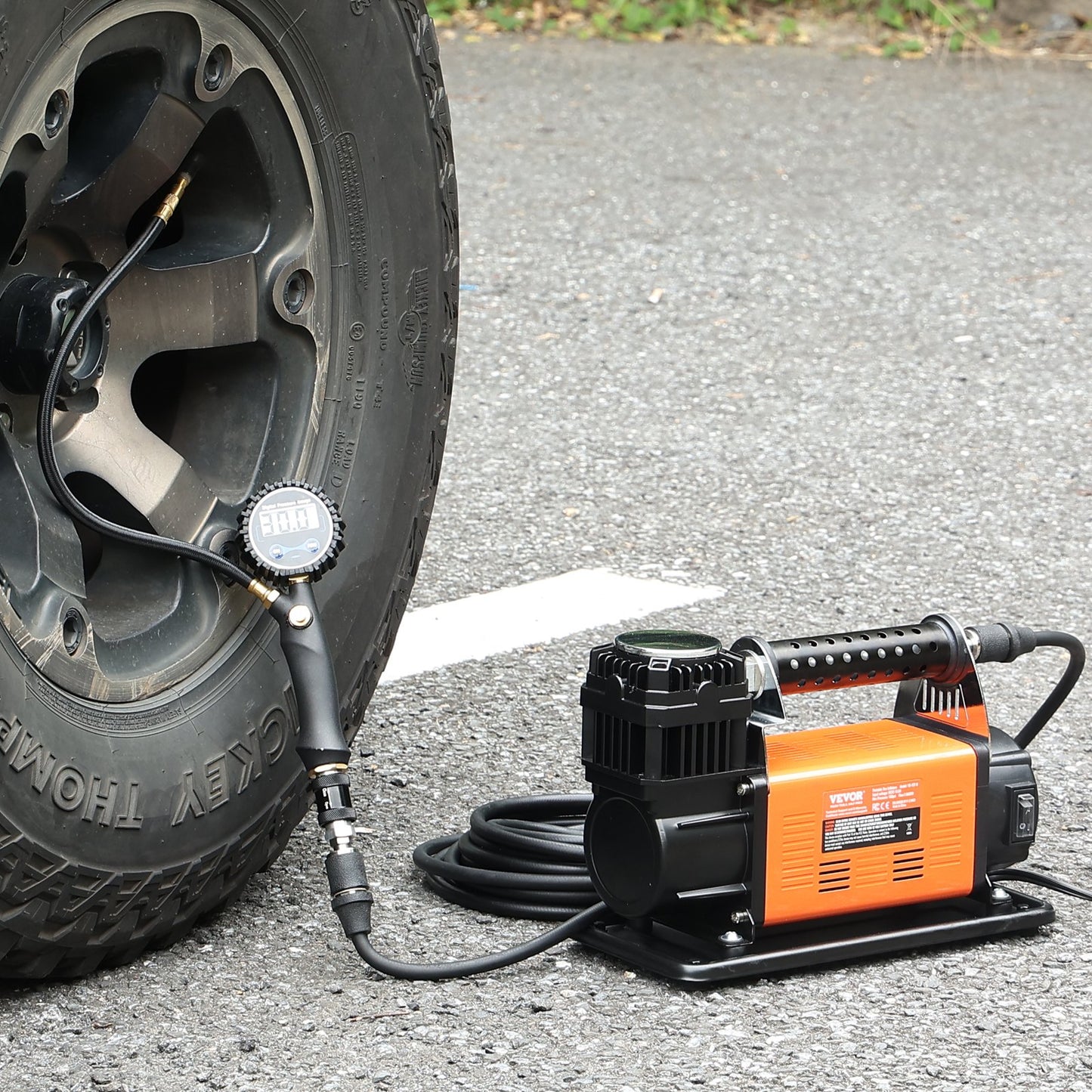 12V Heavy Duty Air Compressor - with Digital Pressure Gauge Tire Inflator Kit, 7.06 CFM Portable Tire Inflator, 150PSI Offroad Air Pump with Adapters for Trucks Car SUV 4 x 4 Vehicle RV