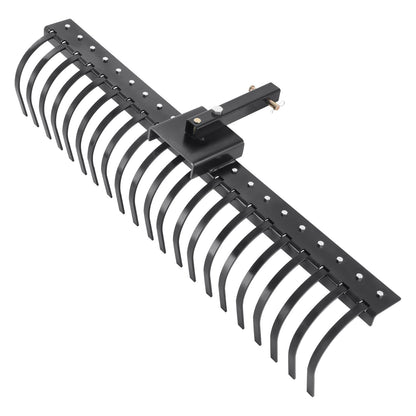 Tow Behind Landscape Rake, 60" Tow Dethatcher with 21 Steel Coil Tines, Lawn Dethatcher Rake Attaches to 48" or 60" Toolbars and 3-point Suspension Systems, for Leaves, Pine Needles, and Grass