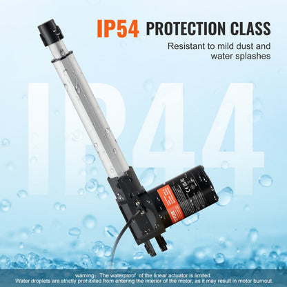 Linear Actuator 12V 20.3 cm Heavy Duty 598.8 kg/6000N 0.5 cm/s IP44 Protection