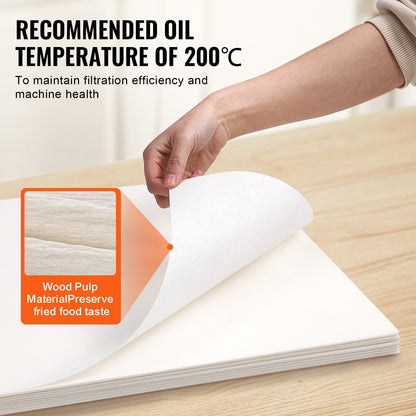 Fryer Filter Paper, 100 Sheets, 25.7" x 16.9", Replacement Deep Fryer Filter Sheets for 55L Commercial Mobile Fryer Filter Machine, for Restaurant, Fast Food Shop, Carnival Concession Stand