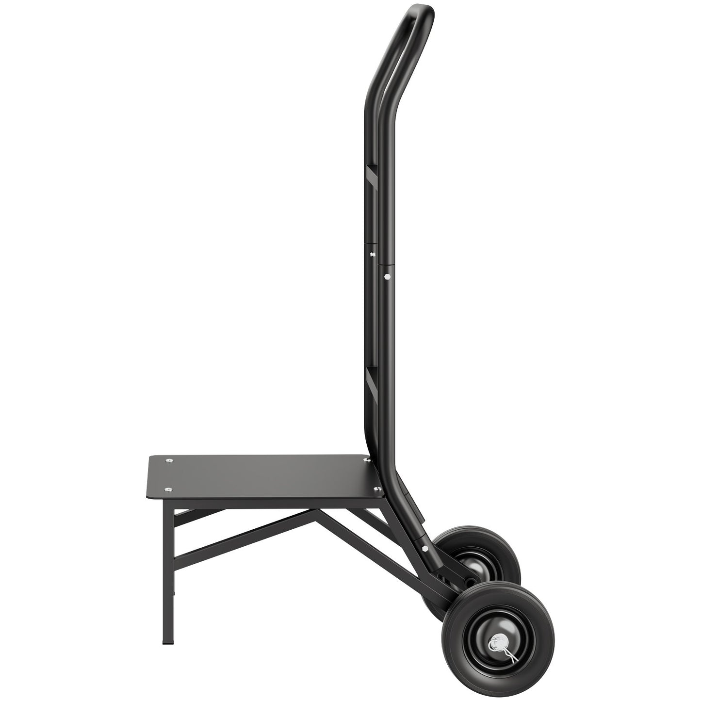 Folding Chair Rack, 150 LBS Capacity, Heavy-duty Chair Cart for Stacking 10 Chairs, Multi-Function Metal Chair Storage Dolly with Rubber Wheels, Push-Style Chair Holder, Matte Black