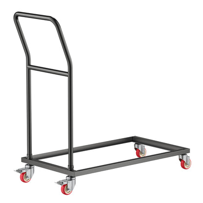 Klappbarer Stuhlwagen, Tragkraft 136 kg, L-förmig, vertikal, für 25 Stühle, robuster Stuhlwagen aus Metall mit Gummirädern, multifunktionaler Stuhlhalter, mattschwarz