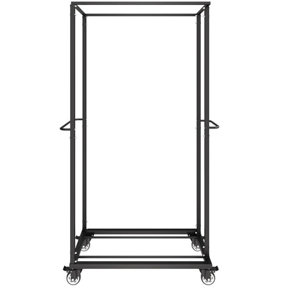 Klappbarer Stuhlwagen, Tragkraft 227 kg, robuster Stuhlwagen für 60 Stühle, Stuhltransportwagen aus Metall mit Schwenk- und Feststellrollen, für Partys, Veranstaltungen und Hotels, matt schwarz