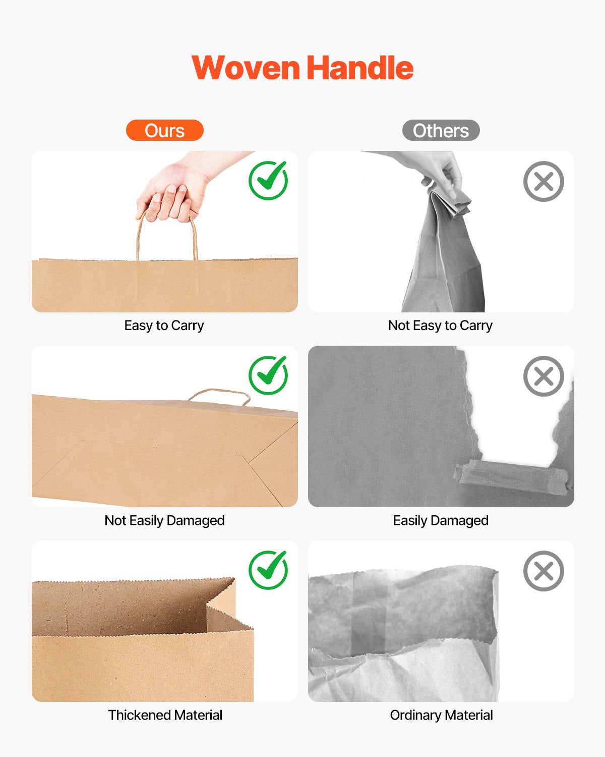 Kraftpapiertüten mit Henkeln, 100 Stück, 45,7 x 17,8 x 48,3 cm, große Papiertüten für Einkäufe, wiederverwendbar und 100 % recycelt, einfarbige Partytüten in großen Mengen für Geburtstage, Hochzeiten, Firmenveranstaltungen, Mitgebsel, braun