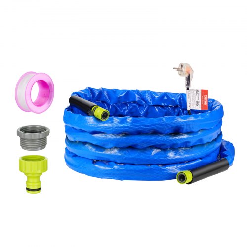 25ft Heated Water Hose for RV, Heated Drinking Water Hose with Corrugated Cover Antifreeze to -45°F, Automatic Self-regulating, 5/8" I.D. with Quick-connect Fitting Set, Lead and BPA Free