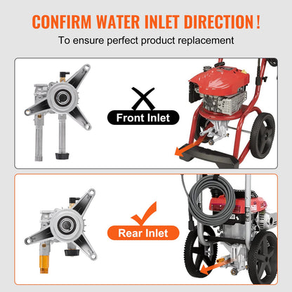 Pressure Washer Pump, 22mm(7/8") Shaft Vertical, 227 bar(3300 PSI), 11 L/min(3.0GPM), Replacement Power Washer Pumps Kit with 5 Nozzles, Hardware and Siphon Tube, Compatible with RYOBI, Honda, Briggs and Stratton