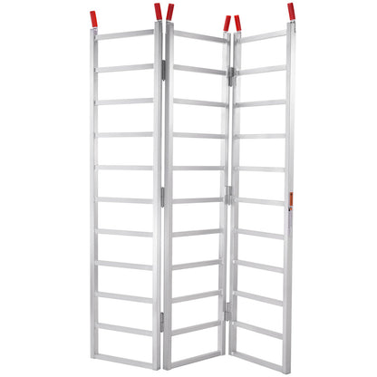 Aluminum Ramps, 1500 lbs, Tri-Fold Ramp with Load Straps, Folding Loading Ramp for Motorcycle, Tractor, ATV/UTV, Trucks, Lawn Mower, Snow Blower, 77"L x 54"W, 1 Pc