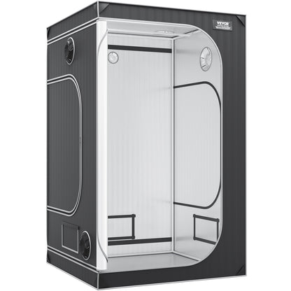 4x4 Growzelt, 122 x 122 x 203 cm, hochreflektierendes 2000D Mylar Hydroponik-Zelt mit Sichtfenster, Werkzeugtasche und Bodenwanne für den Anbau von Zimmerpflanzen