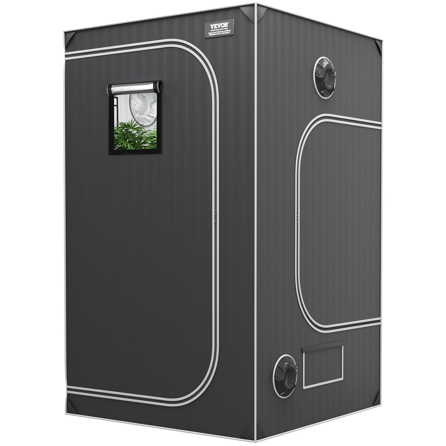 4x4 Growzelt, 122 x 122 x 203 cm, hochreflektierendes 2000D Mylar Hydroponik-Zelt mit Sichtfenster, Werkzeugtasche und Bodenwanne für den Anbau von Zimmerpflanzen