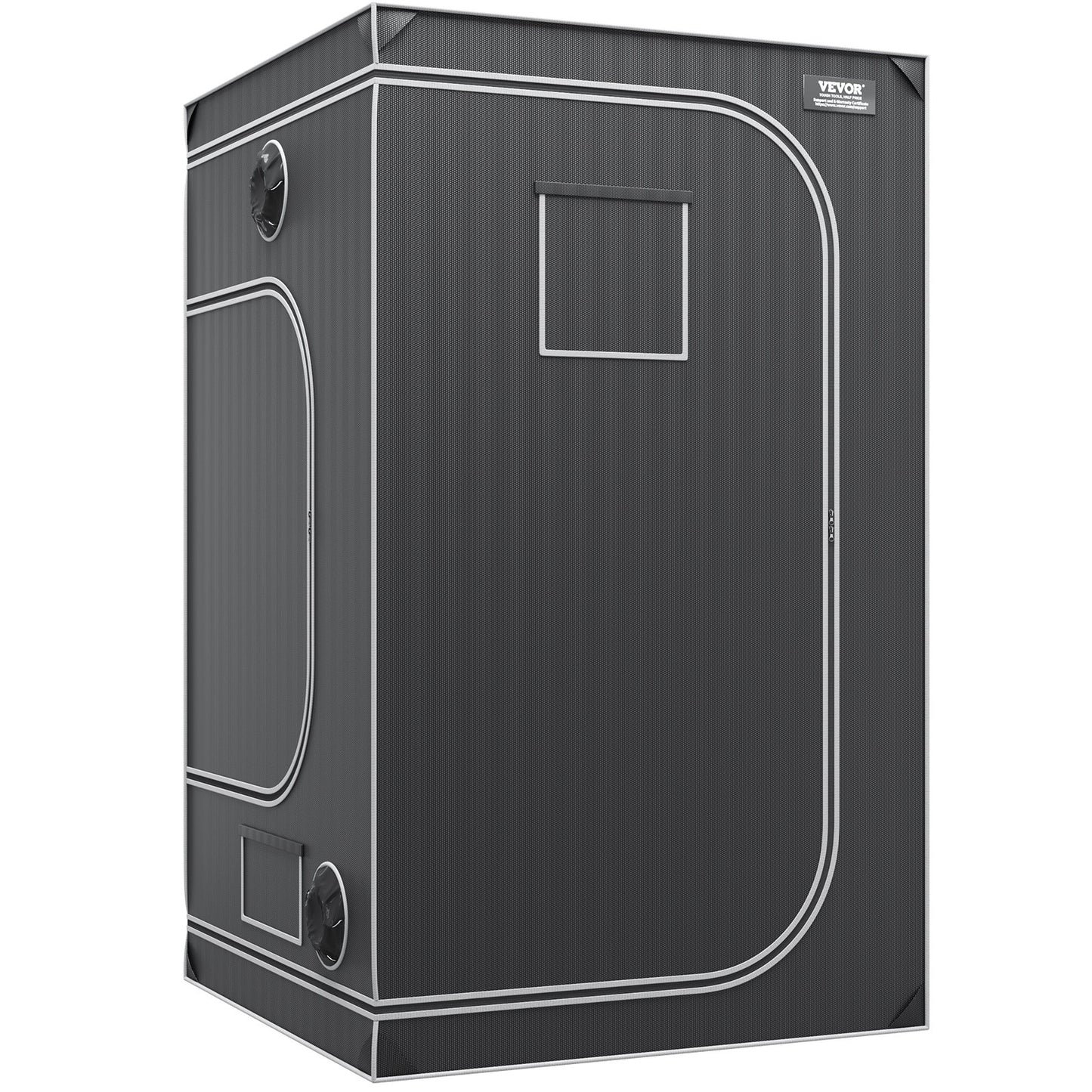 4x4 Growzelt, 122 x 122 x 203 cm, hochreflektierendes 2000D Mylar Hydroponik-Zelt mit Sichtfenster, Werkzeugtasche und Bodenwanne für den Anbau von Zimmerpflanzen