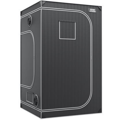 4x4 Growzelt, 122 x 122 x 203 cm, hochreflektierendes 2000D Mylar Hydroponik-Zelt mit Sichtfenster, Werkzeugtasche und Bodenwanne für den Anbau von Zimmerpflanzen