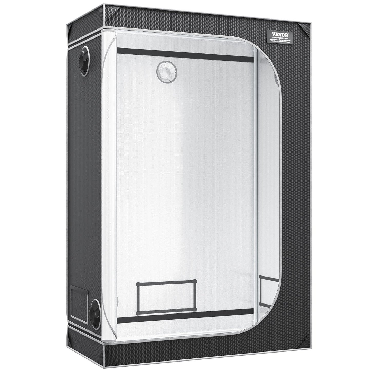 2x4 Growzelt, 122 x 61 x 183 cm, hochreflektierendes 2000D Mylar Hydroponik-Zelt mit Sichtfenster, Werkzeugtasche und Bodenwanne für den Anbau von Zimmerpflanzen