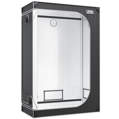 2x4 Growzelt, 122 x 61 x 183 cm, hochreflektierendes 2000D Mylar Hydroponik-Zelt mit Sichtfenster, Werkzeugtasche und Bodenwanne für den Anbau von Zimmerpflanzen