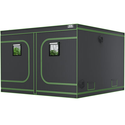 10x10 Growzelt, 120'' x 120'' x 80'', hochreflektierendes 600D Mylar Hydroponik-Zelt mit Sichtfenster, Werkzeugtasche und Bodenwanne für den Anbau von Zimmerpflanzen