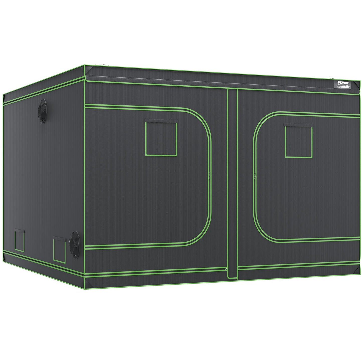 10x10 Growzelt, 120'' x 120'' x 80'', hochreflektierendes 600D Mylar Hydroponik-Zelt mit Sichtfenster, Werkzeugtasche und Bodenwanne für den Anbau von Zimmerpflanzen